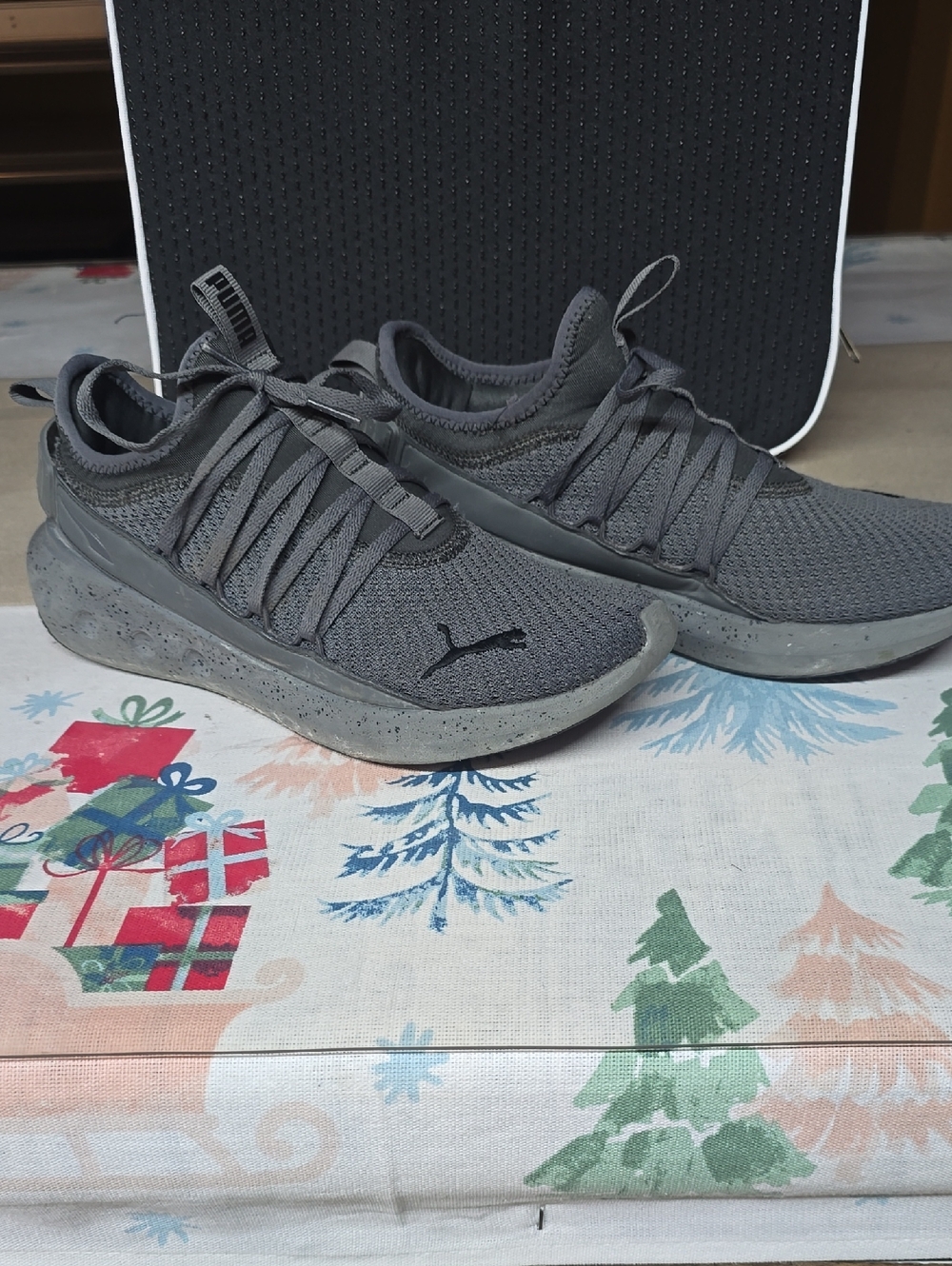 Puma Men’s Charcoal Gray Knit Sneakers
